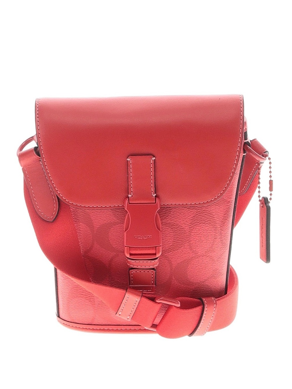 Coach small track flap crossbody bag purse signature logo red with hangtag